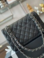 Chanel Classic 11 Handbags Woman’s Black Leather Lock Silver 23cm - Image 4