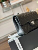 Chanel Classic 11 Handbags Woman’s Black Leather Lock Silver 23cm - Image 3