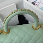 Chanel Coco Pastel Blue Handbags With Lock Gold 24cm - Image 5