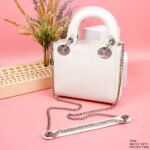 Dior My Lady White Beaded Handbag 21x18x9cm - Image 7