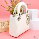 Dior My Lady White Beaded Handbag 21x18x9cm - Image 6