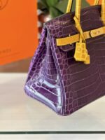 HN 30 Purple/Gold Genuine Crocodile Leather Gold Hardware – Custom Made - Image 3