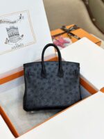 HN 25 Black Ostrich Leather Gold Hardware - Image 7