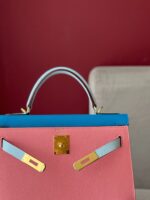HN 28 Epsom Light Blue/ Electric Blue/Rose Pink Gold Hardware - Image 3