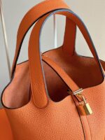 HN 18 Orange Togo Leather Gold Hardware - Image 3