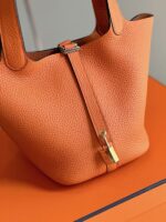 HN 18 Orange Togo Leather Gold Hardware - Image 2