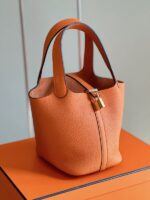 HN 18 Orange Togo Leather Gold Hardware - Image 5