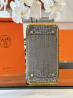 HN 30 Gray/Gold Genuine Crocodile Leather Gold Hardware – Custom Made - Image 5
