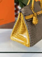 HN 30 Gray/Gold Genuine Crocodile Leather Gold Hardware – Custom Made - Image 3