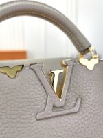 Louis Vuitton LV Capucines Lock Gold Handbags Cowhide Leather 21cm - Image 2
