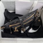 Chanel Bumbag Black Wrinkled Leather Lock Gold Handbags 34x15x6cm - Image 4