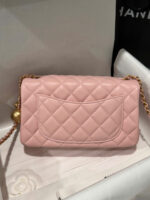 Chanel Classic Bell Bag Handbags Woman’s Like Auth Pink Sheepskin 20cm - Image 6