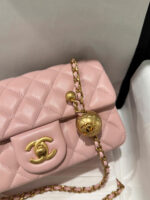 Chanel Classic Bell Bag Handbags Woman’s Like Auth Pink Sheepskin 20cm - Image 5