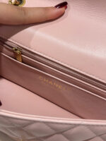 Chanel Classic Bell Bag Handbags Woman’s Like Auth Pink Sheepskin 20cm - Image 4