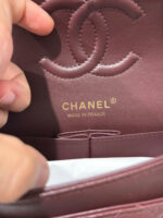 Chanel Classic Plum Red Color Like Auth Handbags With Lock Gold 25cm - Image 2