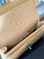 Chanel Classic Like Auth Handbags Beige Leather With Lizard Skin 23cm - Image 3