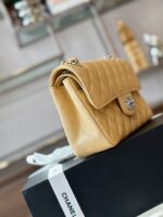 Chanel Classic Like Auth Handbags Beige Leather With Lizard Skin 23cm - Image 2