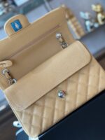 Chanel Classic Like Auth Handbags Beige Leather With Lizard Skin 23cm - Image 4