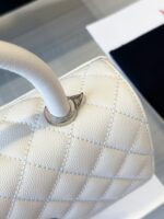 Chanel Coco Handbags Leather White With Silver Lock Woman’s 23cm - Image 3