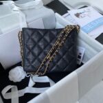 Chanel Hobo Like Auth Handbags Pebbled Leather With Lock Gold 19x16cm - Image 3