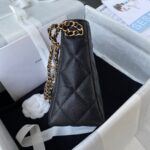 Chanel Hobo Like Auth Handbags Pebbled Leather With Lock Gold 19x16cm - Image 2