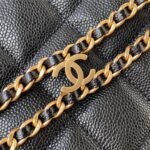 Chanel Hobo Like Auth Handbags Pebbled Leather With Lock Gold 19x16cm - Image 6
