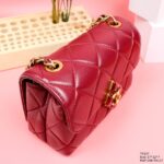 Chanel Woman’s Red High Best Quality Handbag Lock With Stone 17x12x7cm - Image 6