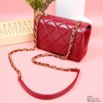 Chanel Woman’s Red High Best Quality Handbag Lock With Stone 17x12x7cm - Image 2