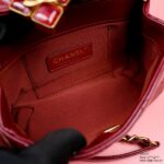 Chanel Woman’s Red High Best Quality Handbag Lock With Stone 17x12x7cm - Image 4