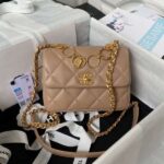 Chanel Handbags Brown Smooth Leather Charm 13x17x6cm