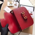 Gucci 1955 Horsebit Women’s Handbag Super Smooth Red Leather 25cm - Image 5