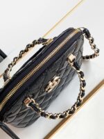 Chanel Alma Mini Shiny Leather Handbags Black Lock Gold 12cm - Image 6