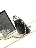 Chanel Alma Mini Shiny Leather Handbags Black Lock Gold 12cm - Image 7