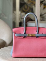 HN 30 Liam Blue/ Rose Pink Togo Leather Gold Hardware - Image 5