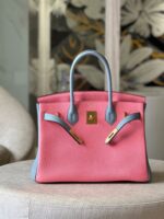 HN 30 Liam Blue/ Rose Pink Togo Leather Gold Hardware - Image 7