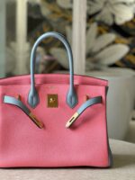 HN 30 Liam Blue/ Rose Pink Togo Leather Gold Hardware - Image 6