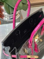 HN 30 Black/Pink Genuine Crocodile Leather – Custom Made - Image 6