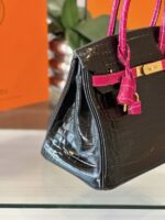HN 30 Black/Pink Genuine Crocodile Leather – Custom Made - Image 3