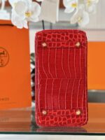HN 30 Red/Liam Blue Genuine Crocodile Leather Gold Hardware. – Custom Made - Image 6