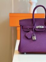 HN 25 Dark Purple Togo Leather Palladium Hardware - Image 4