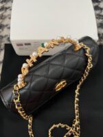 Chanel Woc Black Handbags Pearl Handle Plated Lock Gold 19cm - Image 6