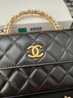 Chanel Woc Black Handbags Pearl Handle Plated Lock Gold 19cm - Image 5