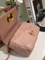Dior Pink Plaid Super Quality Women’s Handbag with Gold Lock 25cm - Image 4