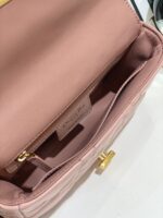 Dior Pink Plaid Super Quality Women’s Handbag with Gold Lock 25cm - Image 2