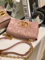 Dior Pink Plaid Super Quality Women’s Handbag with Gold Lock 25cm - Image 5
