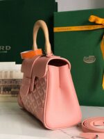 Goyard Saigon Handbag Pink Women’s Wooden Handle 20x15cm - Image 5