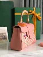 Goyard Saigon Handbag Pink Women’s Wooden Handle 20x15cm - Image 6