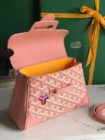 Goyard Saigon Handbag Pink Women’s Wooden Handle 20x15cm - Image 2