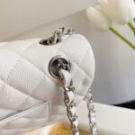 Chanel Classic Flap Medium White with Gold Hardware - Image 7