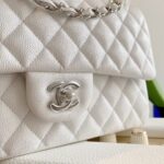 Chanel Classic Flap Medium White with Gold Hardware - Image 9